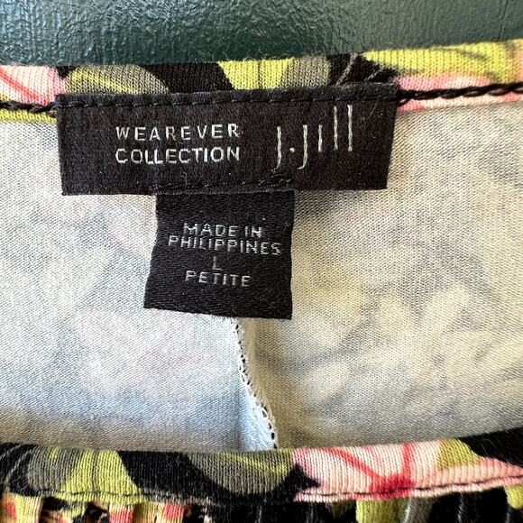 J. Jill Wearever Collection Sz PL Floral Stretchy Knit Knee Length Casual Dress - Picture 6 of 6